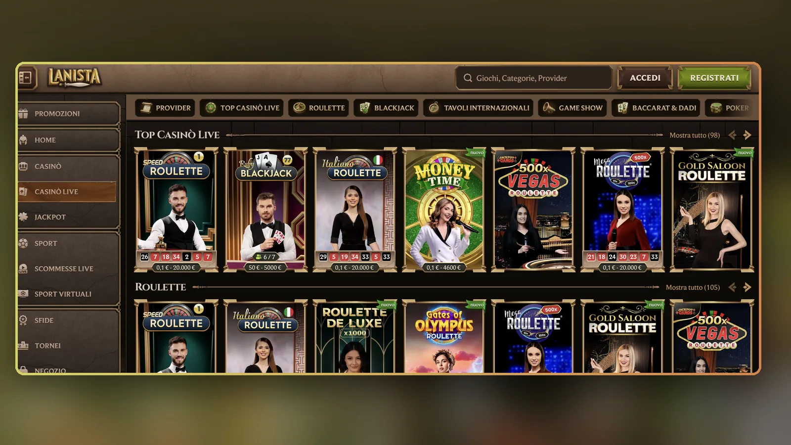 Il casinò live raccoglie i giochi con croupier